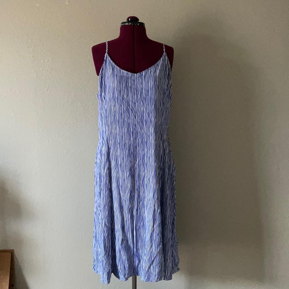 Old Navy Blue White Striped Summer Dress XL